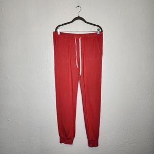 MONROW Women's Supersoft Vintage Sweatpants Casual Straight Watermelon Size L